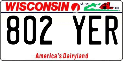 WI license plate 802YER