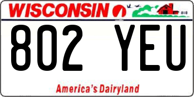 WI license plate 802YEU