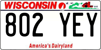 WI license plate 802YEY