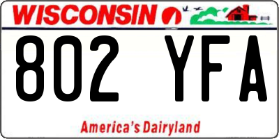 WI license plate 802YFA