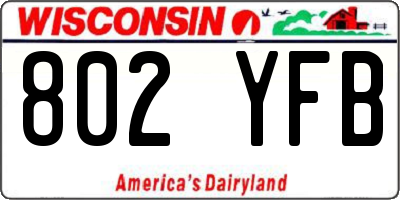 WI license plate 802YFB