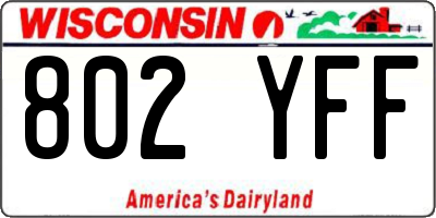 WI license plate 802YFF