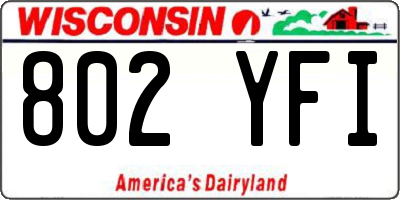 WI license plate 802YFI