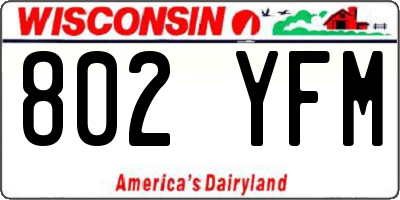 WI license plate 802YFM