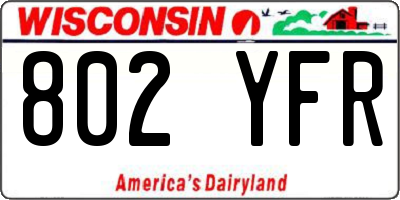WI license plate 802YFR