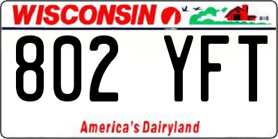 WI license plate 802YFT