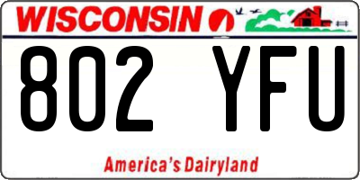 WI license plate 802YFU