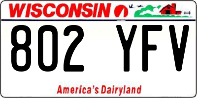 WI license plate 802YFV