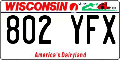 WI license plate 802YFX