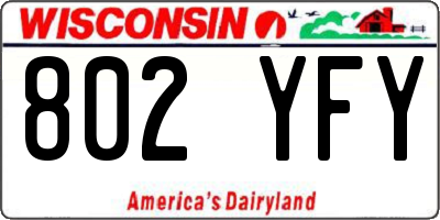 WI license plate 802YFY