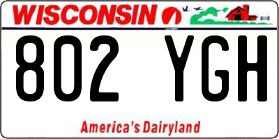 WI license plate 802YGH