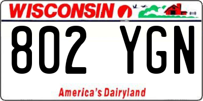 WI license plate 802YGN