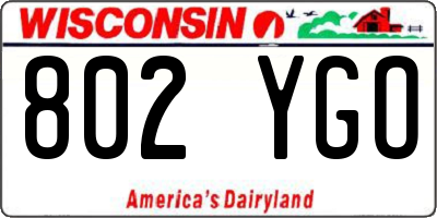 WI license plate 802YGO