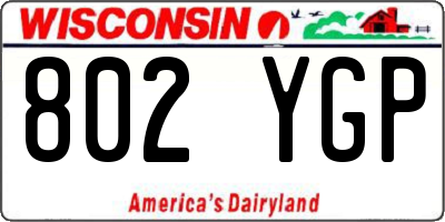 WI license plate 802YGP