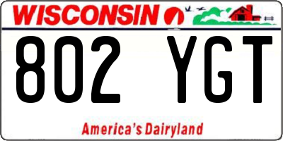 WI license plate 802YGT
