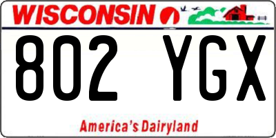 WI license plate 802YGX