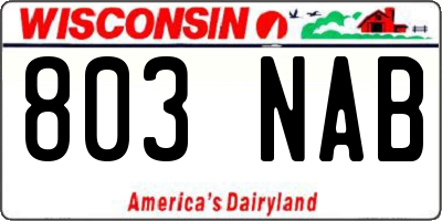 WI license plate 803NAB