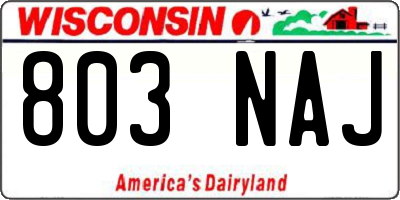 WI license plate 803NAJ