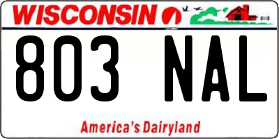 WI license plate 803NAL