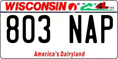 WI license plate 803NAP