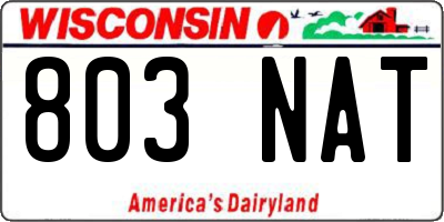 WI license plate 803NAT