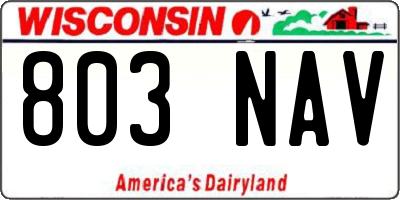 WI license plate 803NAV