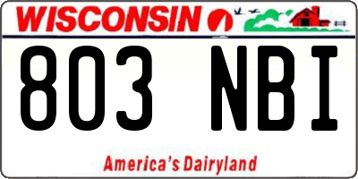 WI license plate 803NBI