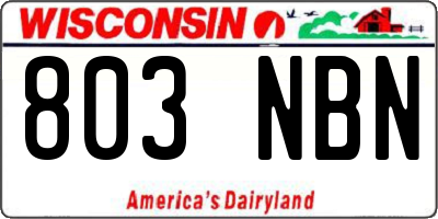 WI license plate 803NBN