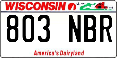 WI license plate 803NBR
