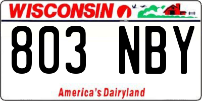 WI license plate 803NBY