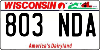 WI license plate 803NDA