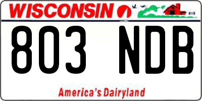 WI license plate 803NDB