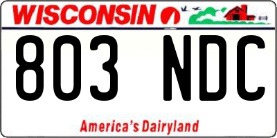 WI license plate 803NDC
