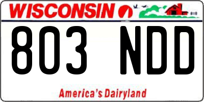 WI license plate 803NDD