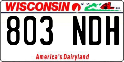 WI license plate 803NDH