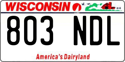 WI license plate 803NDL