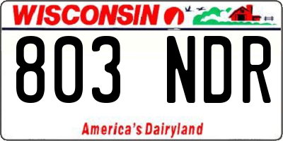 WI license plate 803NDR