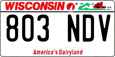 WI license plate 803NDV