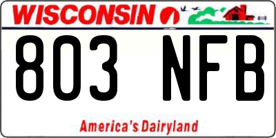 WI license plate 803NFB