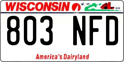 WI license plate 803NFD