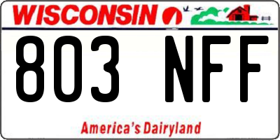 WI license plate 803NFF