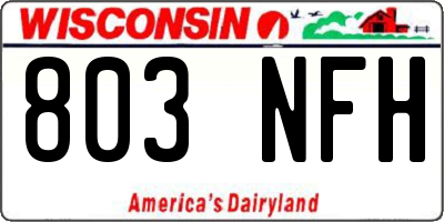 WI license plate 803NFH