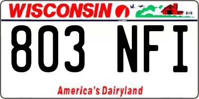 WI license plate 803NFI