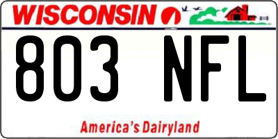 WI license plate 803NFL