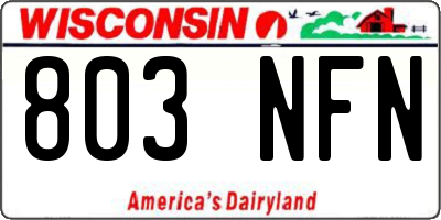 WI license plate 803NFN