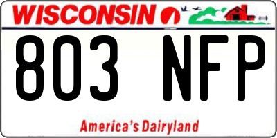 WI license plate 803NFP