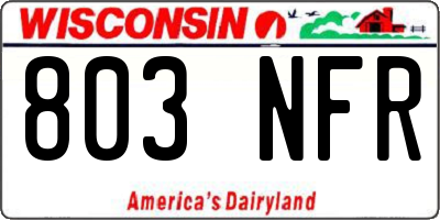 WI license plate 803NFR
