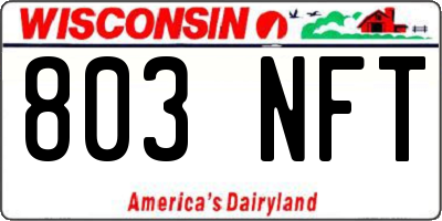 WI license plate 803NFT