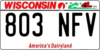 WI license plate 803NFV