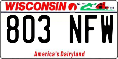 WI license plate 803NFW